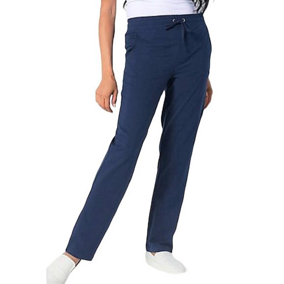 Denim & Co. Active Duo Stretch Full Length Drawcord Pants LARGE PETITE  (606) - Picture 1 of 8